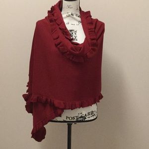 Anne Klein burgundy sweater knit shawl